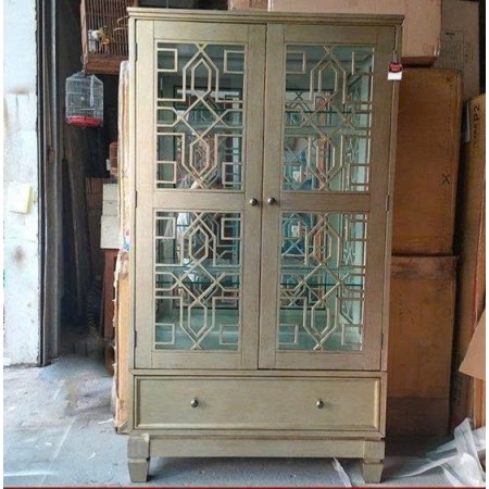 Vintage 1650-76BT : Kệ Trang Trí Cánh Kính + Đèn Led